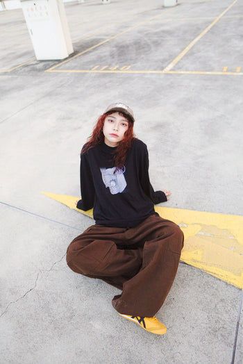 【GUBAN】6th 插畫比賽 校園 215G boxy 長袖上衣 - y3k 上學兔