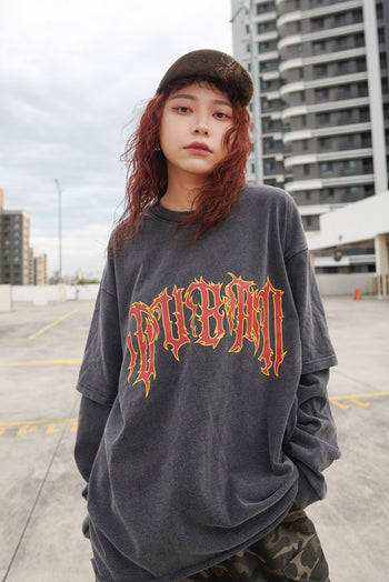 “MADE 𝗚𝘂𝗯𝗮𝗻 " 亞比 水洗 345G 重磅 假兩件 不收邊 水洗 長袖T