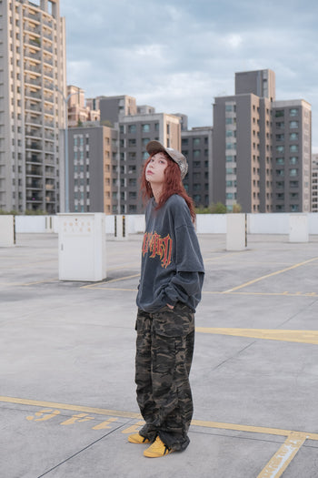 “MADE 𝗚𝘂𝗯𝗮𝗻 " 亞比 水洗 345G 重磅 假兩件 不收邊 水洗 長袖T