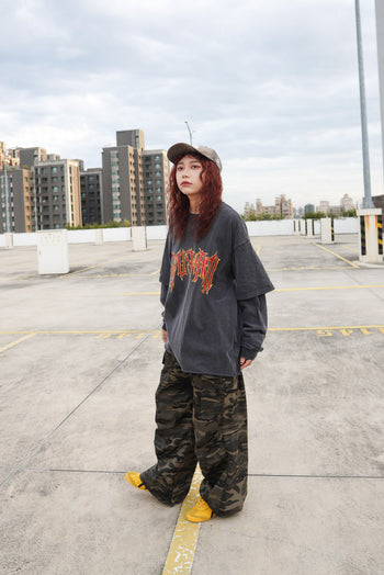 “MADE 𝗚𝘂𝗯𝗮𝗻 " 亞比 水洗 345G 重磅 假兩件 不收邊 水洗 長袖T