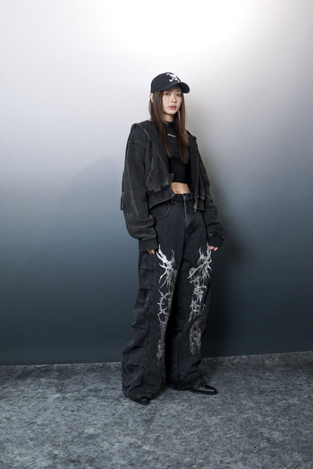 WBI 24SS EPD-01  / WBI  Black Denim Scimitar Spinal Pants