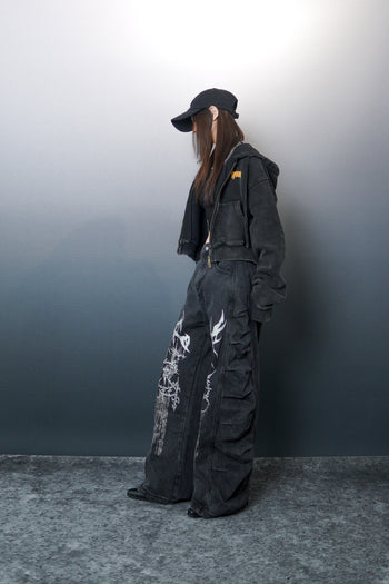 WBI 24SS EPD-01  / WBI  Black Denim Scimitar Spinal Pants