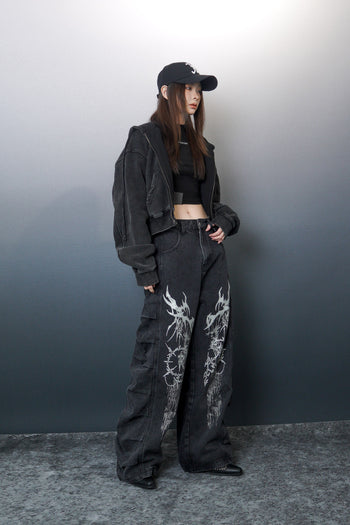 WBI 24SS EPD-01  / WBI  Black Denim Scimitar Spinal Pants