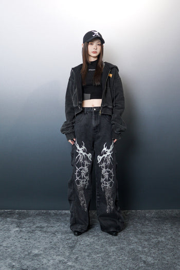 WBI 24SS EPD-01  / WBI  Black Denim Scimitar Spinal Pants