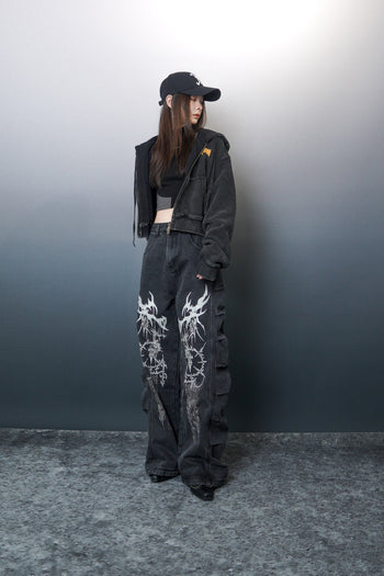 WBI 24SS EPD-01  / WBI  Black Denim Scimitar Spinal Pants