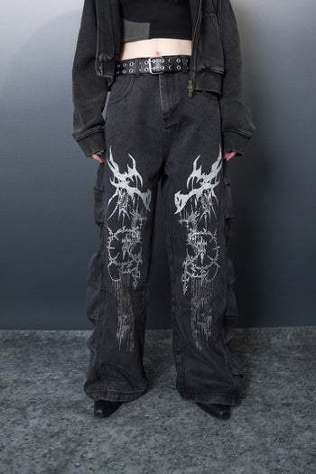 WBI 24SS EPD-01  / WBI  Black Denim Scimitar Spinal Pants