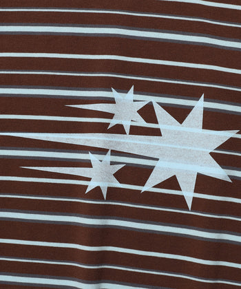 NICEGHOSTCLUB - STRIPE 3STAR BASIC RINGER TEE 條紋滾邊T恤 [棕色] T-N224