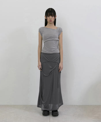 FLARE UP - Layered Bustier T-Shirt 疊層胸衣T卹 T-F1090 (灰色)