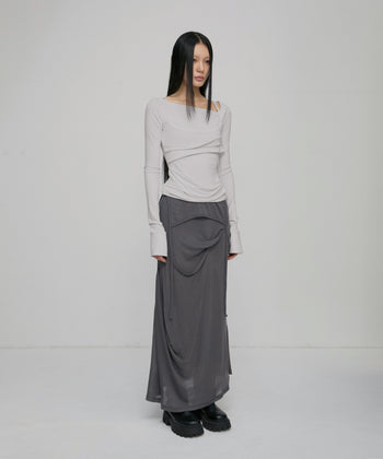 FLARE UP - Layered Bustier Long Sleeve 多層胸衣長袖 T-F1099 (白色)