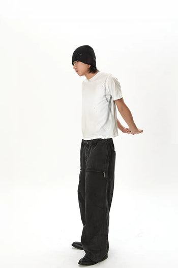 JOBDATASHEET - Distressed Printed Slim Fit Short Sleeve Tee D41