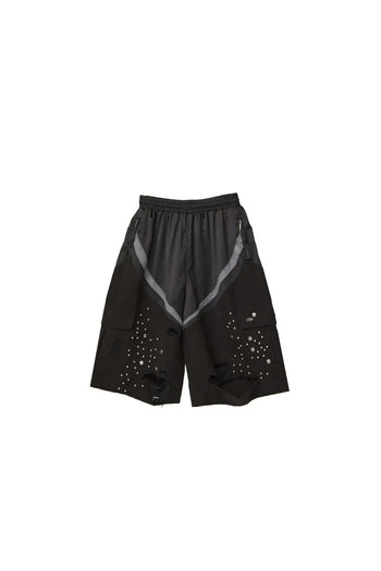Jobdatasheet - Distressed Mixed-Media Studded Cropped Pants P1