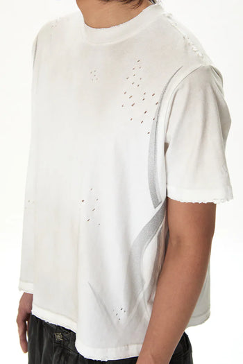 JOBDATASHEET - Distressed Printed Slim Fit Short Sleeve Tee D41