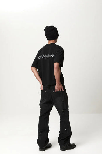 Jobdatasheet - Gothic Letter Embroidered Tee – Silver D56