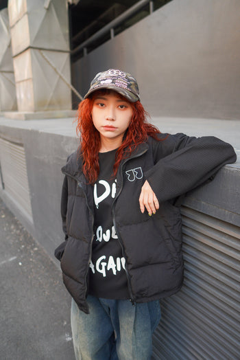 “MADE 𝗚𝘂𝗯𝗮𝗻 " 原創 雙面 羽絨 麵包 背心 塗鴉