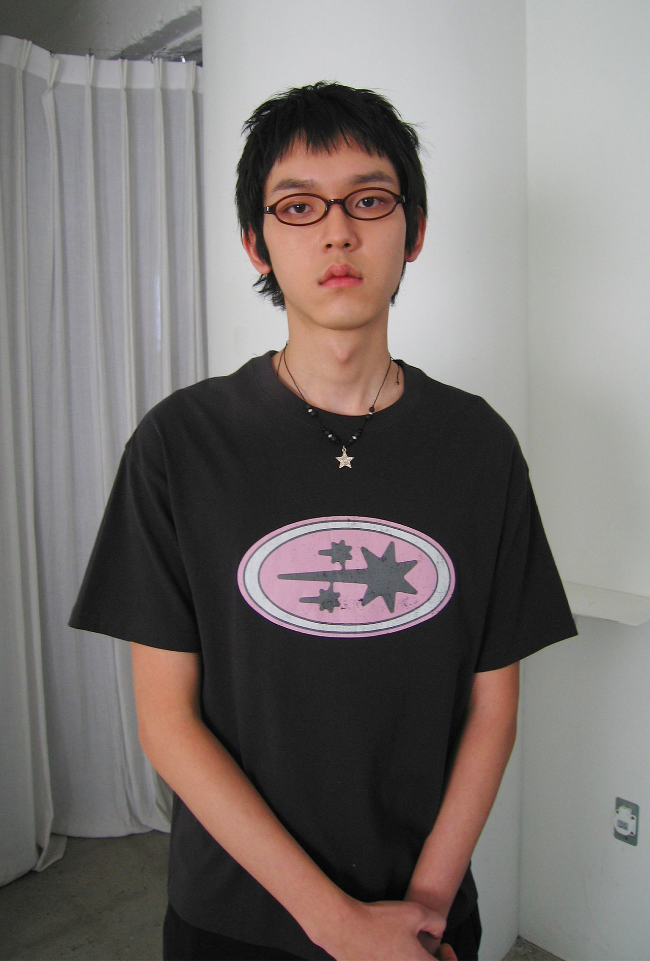 NICEGHOSTCLUB - OVAL 3STAR LOGO TEE 橢圓圖案T恤 [炭灰] T-N228