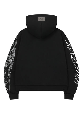 MUCENT - POZEN MIX LETTERING HOOD ZIP-UP UNISEX J-M104
