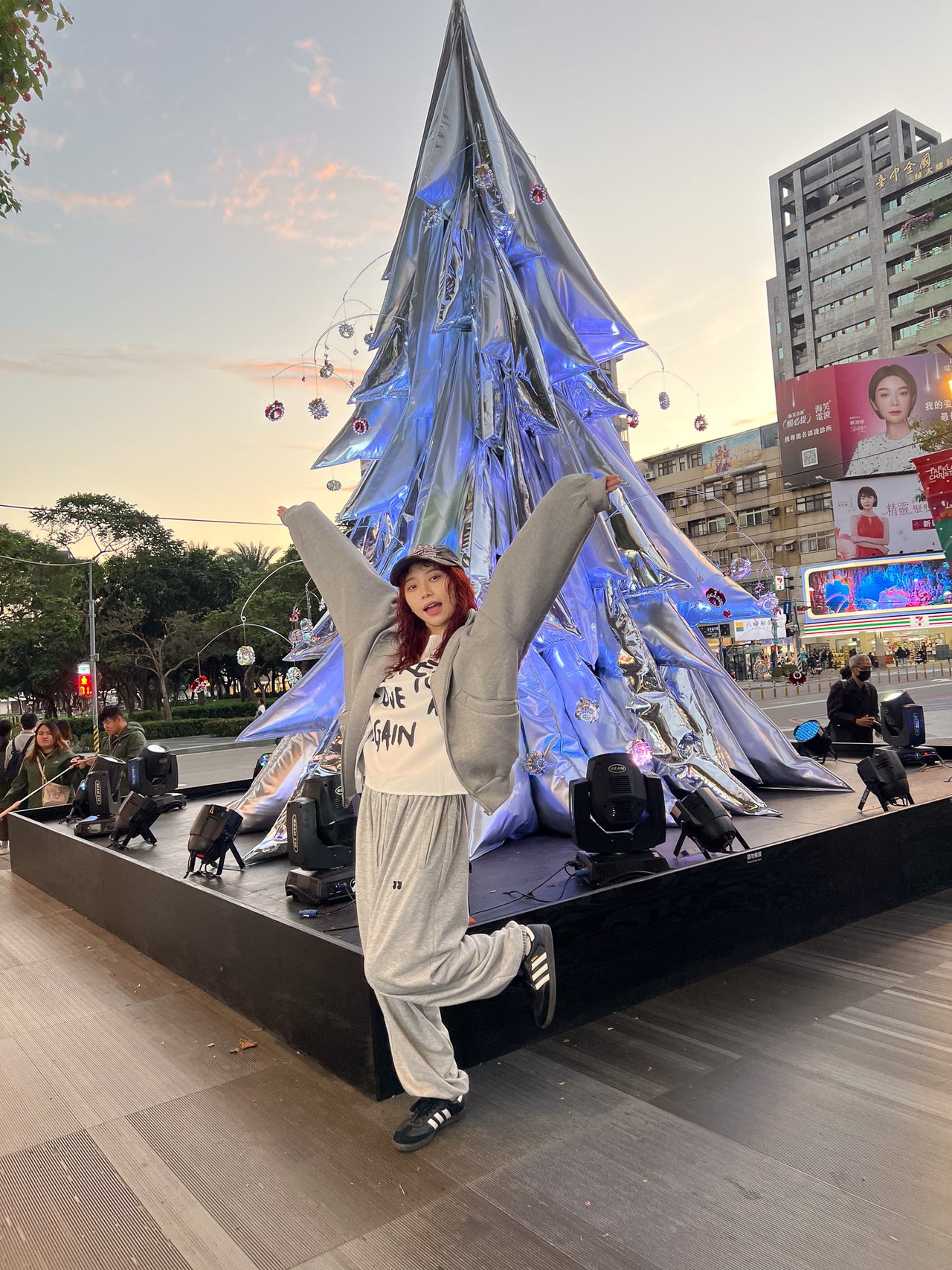 “MADE 𝗚𝘂𝗯𝗮𝗻 " 純棉 逗號 原創 灰色 休閒 高腰 闊腿 棉褲