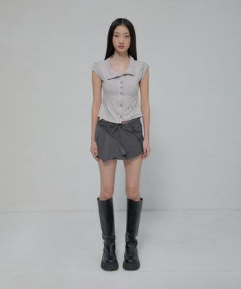 FLARE UP - Asymmetrical Layered Mini Skirt 不對稱層疊迷你裙 P-F211