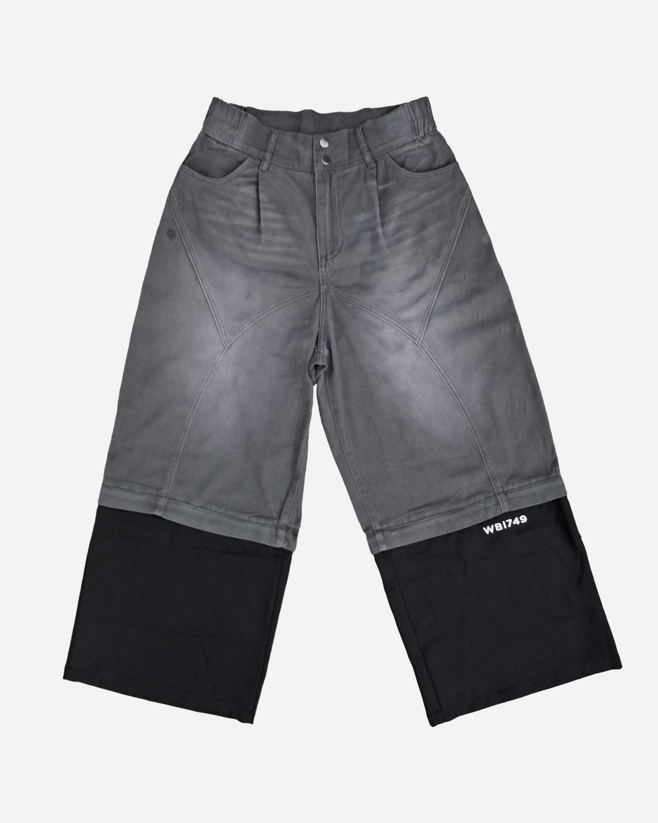 WBI 24SS EPS-02 / WBI  Denim tactical faux two-piece patchwork pants