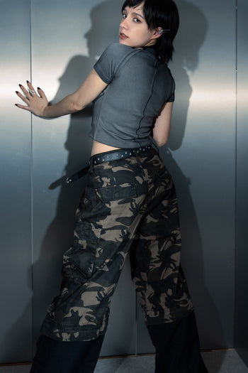 WBI 24SS EPS-01 / WBI Camouflage tactical faux two-piece patchwork pant