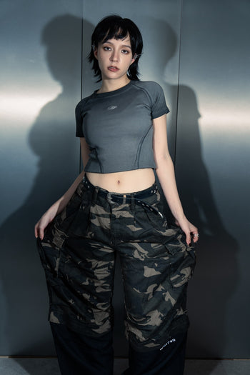 WBI 24SS EPS-01 / WBI Camouflage tactical faux two-piece patchwork pant