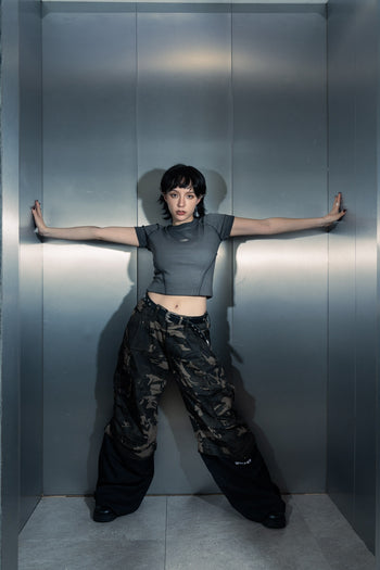 WBI 24SS EPS-01 / WBI Camouflage tactical faux two-piece patchwork pant