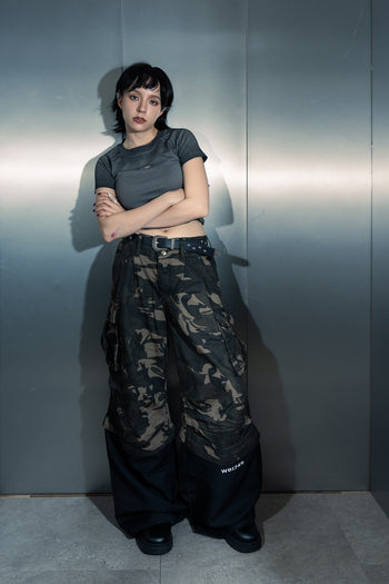WBI 24SS EPS-01 / WBI Camouflage tactical faux two-piece patchwork pant