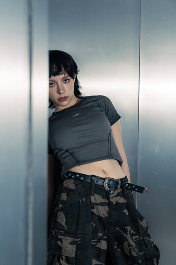 WBI 24SS EPS-01 / WBI Camouflage tactical faux two-piece patchwork pant