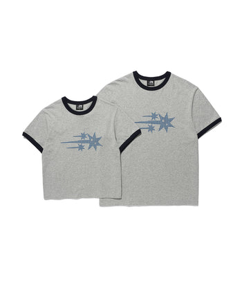 NICEGHOSTCLUB - RUSH 3STAR BASIC RINGER TEE 基本款圓領T恤 [淺灰色] T-N217