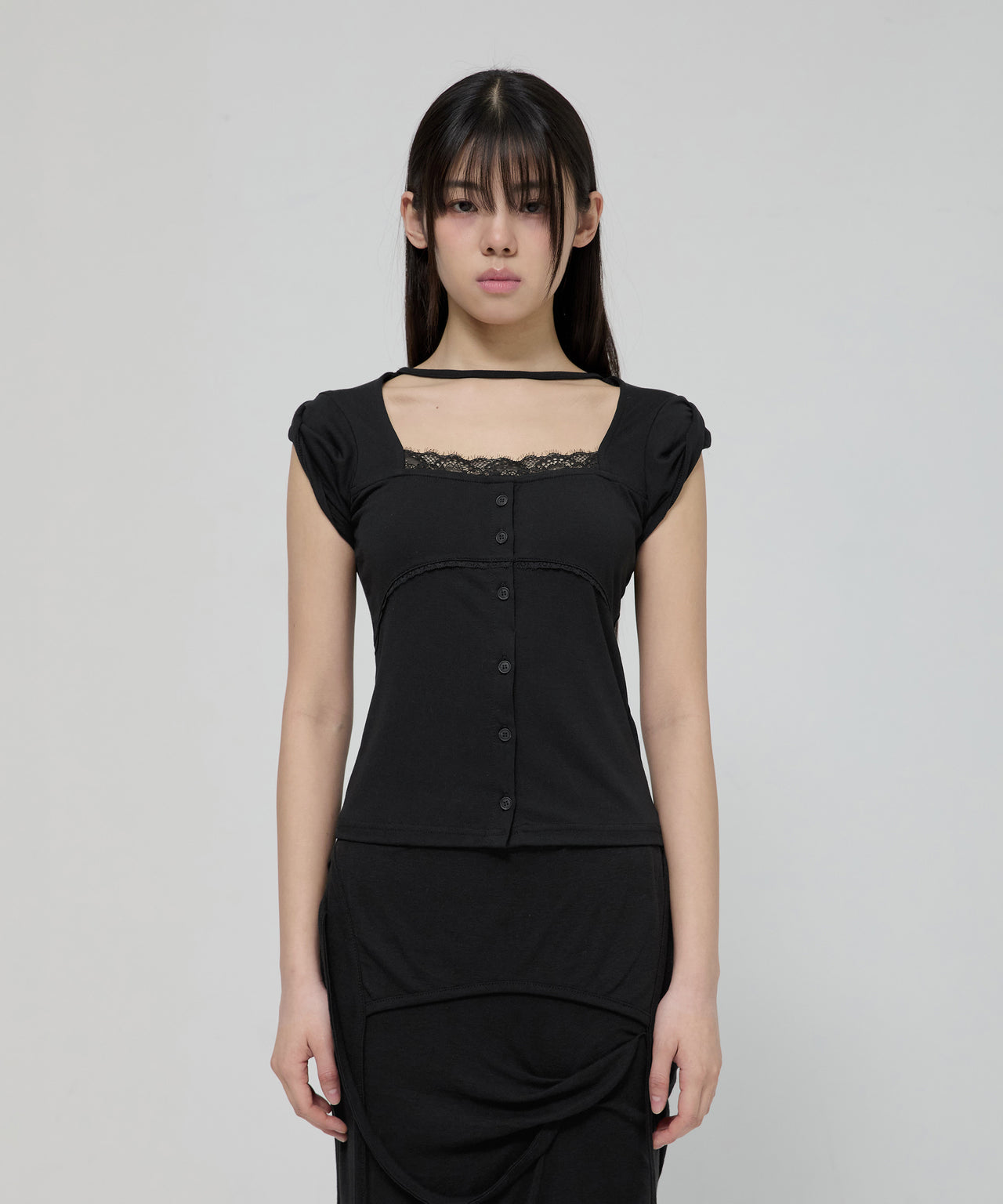 FLARE UP - Lace Sleeve Top 蕾絲袖上衣 T-F1092