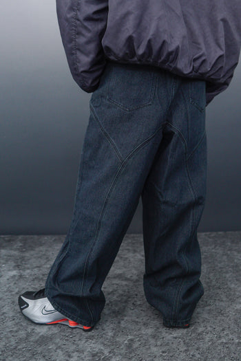 WBI 24SS EPD-02 / WBI Leather logo patchwork denim pants