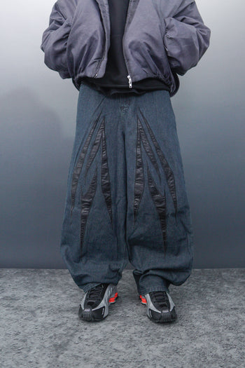 WBI 24SS EPD-02 / WBI Leather logo patchwork denim pants