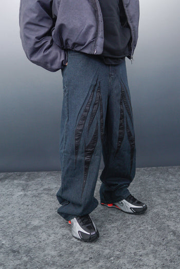 WBI 24SS EPD-02 / WBI Leather logo patchwork denim pants