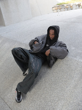 WBI 24SS EPD-02 / WBI Leather logo patchwork denim pants