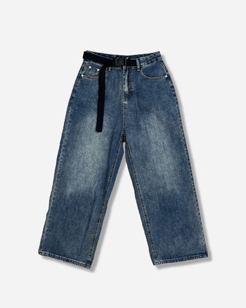 腰帶 水洗 做舊 牛仔褲