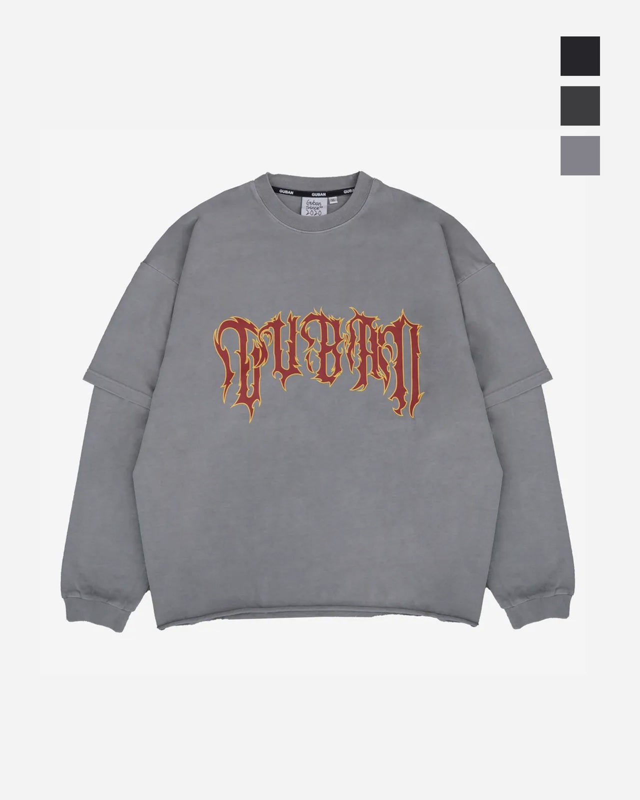 “MADE 𝗚𝘂𝗯𝗮𝗻 " 亞比 水洗 345G 重磅 假兩件 不收邊 水洗 長袖T