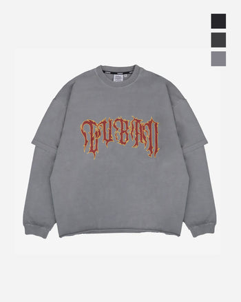 “MADE 𝗚𝘂𝗯𝗮𝗻 " 亞比 水洗 345G 重磅 假兩件 不收邊 水洗 長袖T