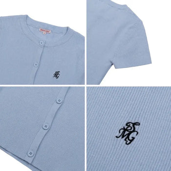 " SIMON " GC-2408 小刺繡 針織 圓領 開襟衫