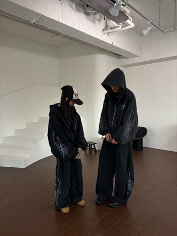 【GUBAN】暗黑手繪 做舊 復古 街頭 休閒套裝