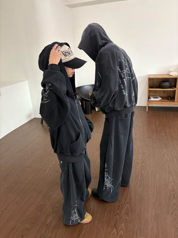 【GUBAN】暗黑手繪 做舊 復古 街頭 休閒套裝