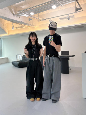 美式復古百搭修身寬鬆西裝褲