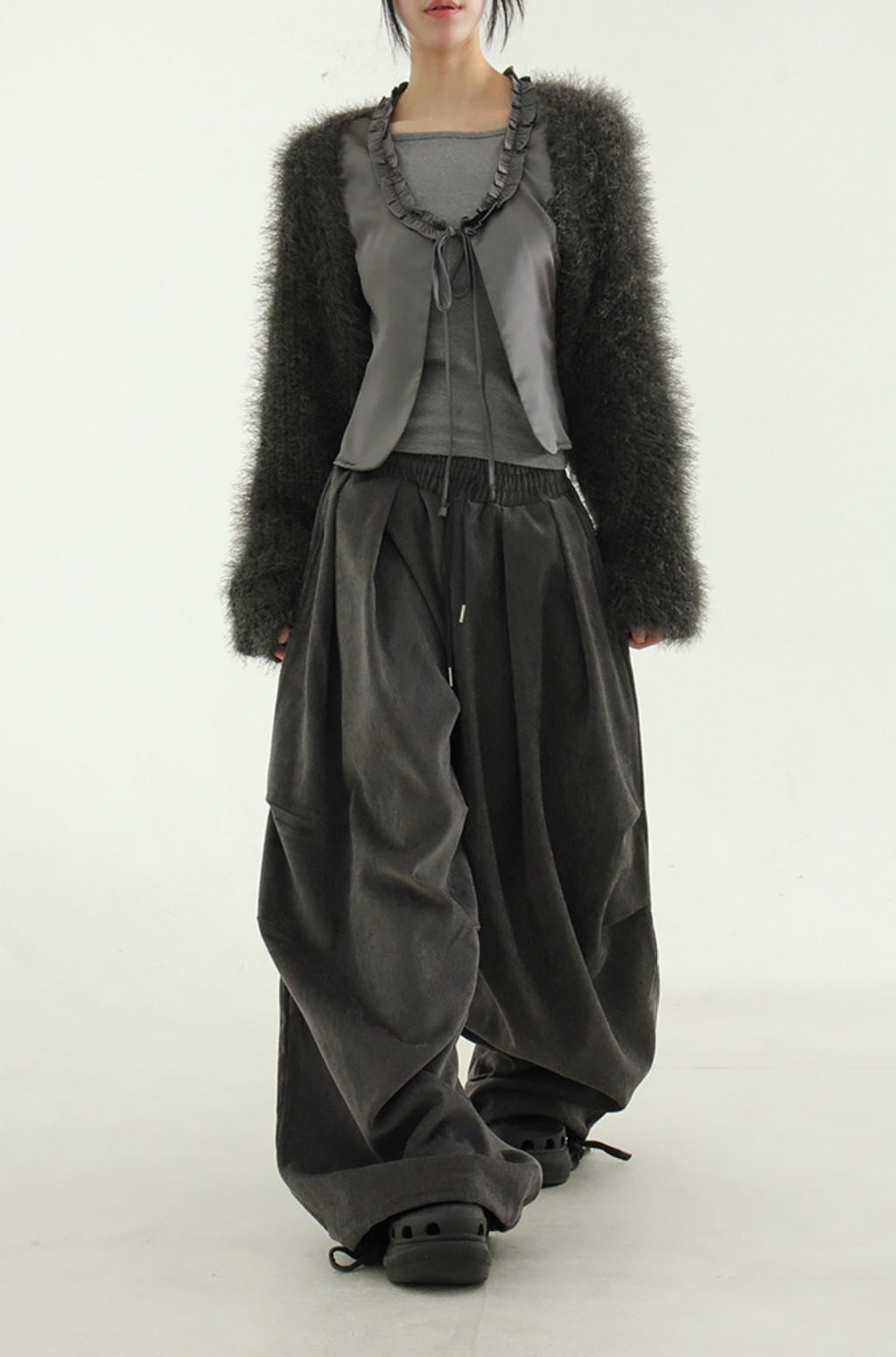 舒適 皺褶 燈籠 垂墜 寬鬆 長褲