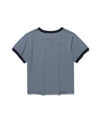 NICEGHOSTCLUB - STRIPE RUSH 3STAR RINGER CROP TEE 條紋短版T恤 [海軍藍] T-N226