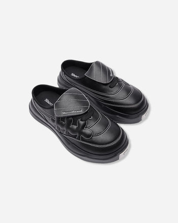 Shoot Brand Random 復古縫線皮革梅花懶人厚底勃肯鞋