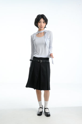 【GUBAN】春夏 飄帶 天絲 打底 內搭 修身 設計 上衣