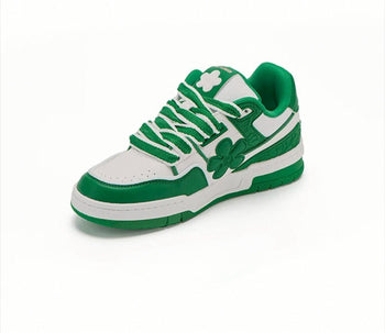 We Flower 小花鞋 軟底 耐磨 增高 透氣 白綠色