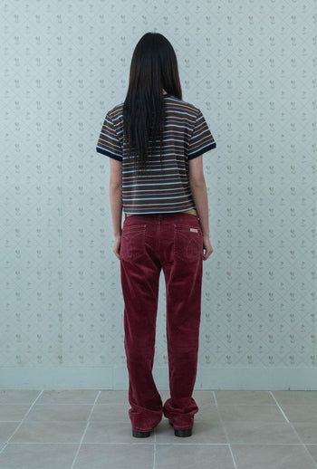 NICEGHOSTCLUB - STRIPE 3STAR BASIC RINGER TEE 條紋滾邊T恤 [棕色] T-N224