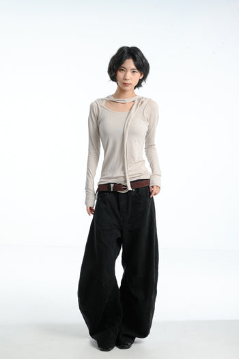 【GUBAN】春夏 飄帶 天絲 打底 內搭 修身 設計 上衣