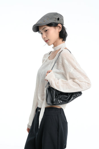 【GUBAN】軟糯 脖帶 飄帶 防曬 針織 薄紗上衣