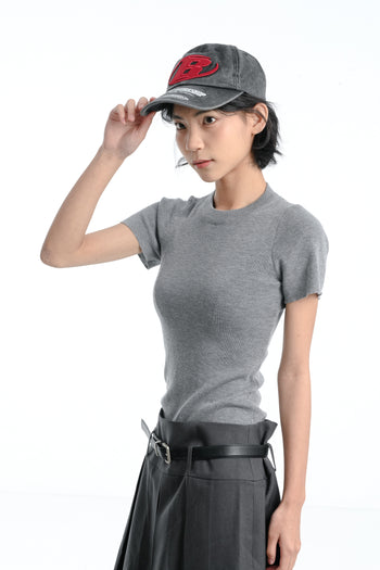 “MADE 𝗚𝘂𝗯𝗮𝗻 " 春夏 個性 露背 修身 針織 正肩短袖